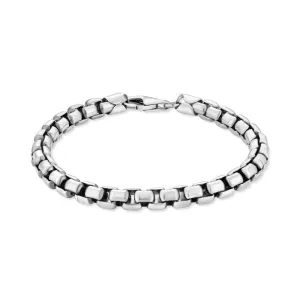 925 Sterling Silver Extra Thick Blackened Box Chain Bracelet