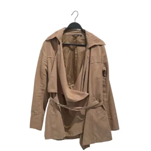 Alexander McQueen/Coat/S/Cotton/BEG/GATHER DRAPE FRONT