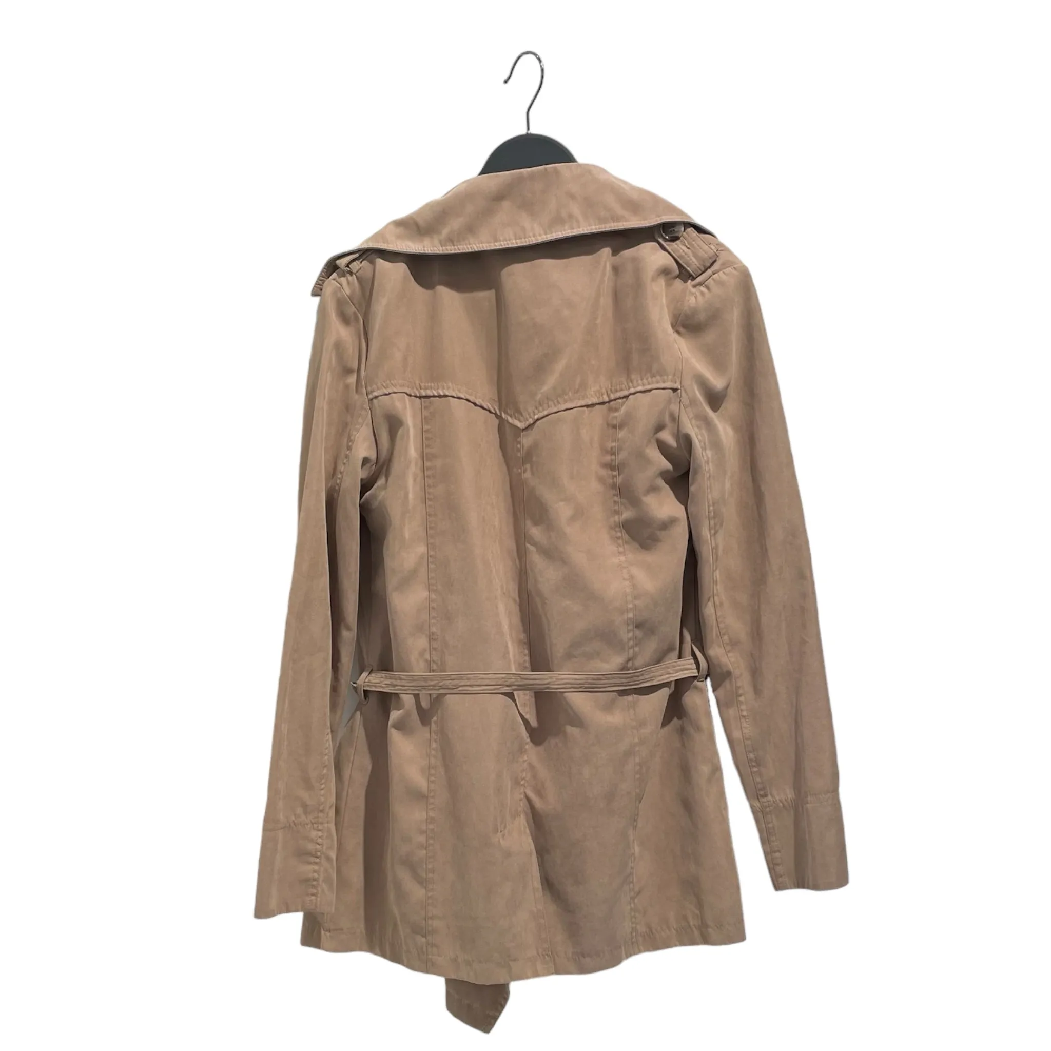 Alexander McQueen/Coat/S/Cotton/BEG/GATHER DRAPE FRONT