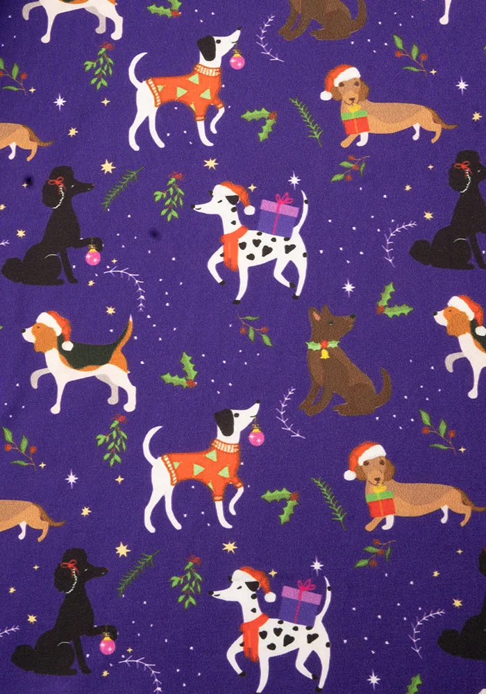 Augustus Christmas Dogs Print Dress