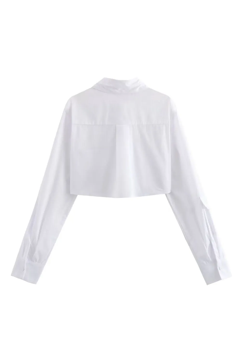 'Bella' Solid Color Short Long-sleeved Shirt Top