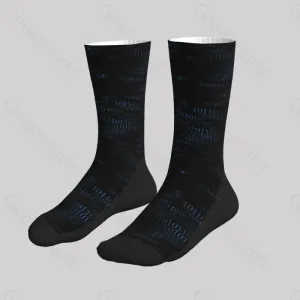 Binary Computer 1s and 0s Black Men's Socks