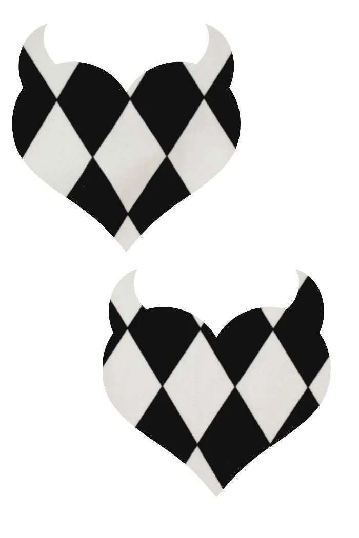 Black & White Devil Heart Pasties