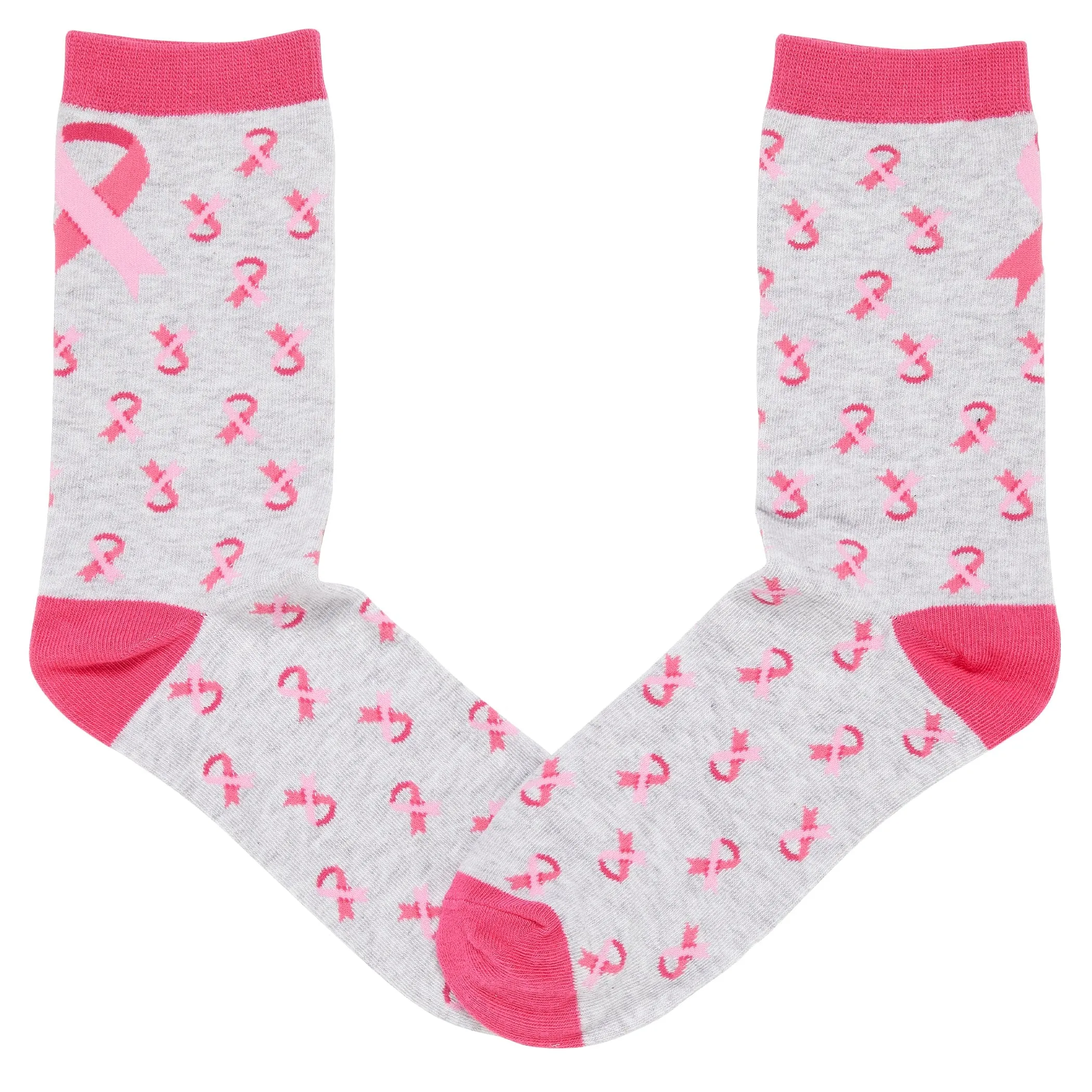 Breast Cancer Awareness Ribbon Logo Crew Sock