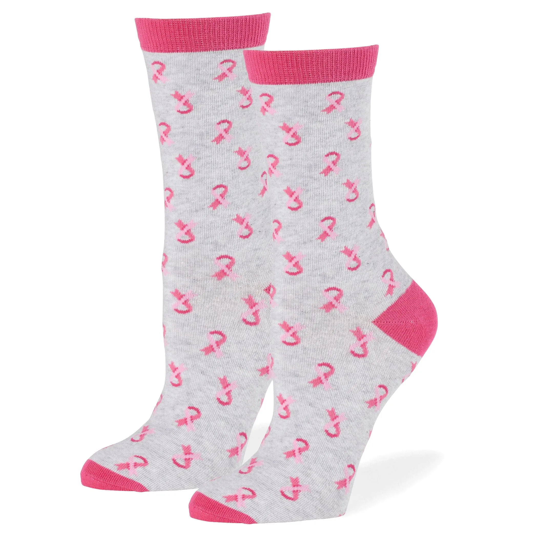 Breast Cancer Awareness Ribbon Logo Crew Sock