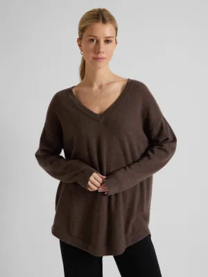 Cashmere sweater "Alva" - dark brown