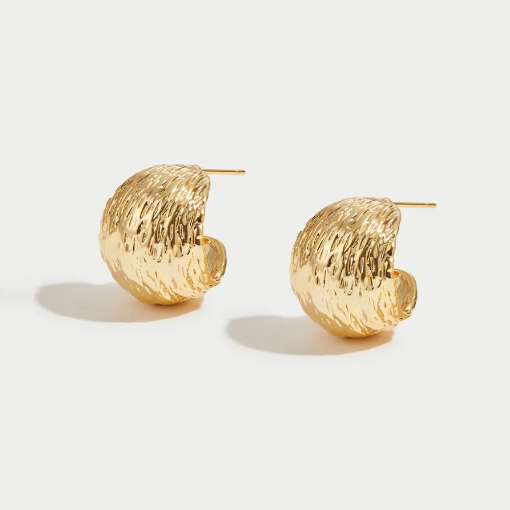 Chunky Gold Wave Earrings