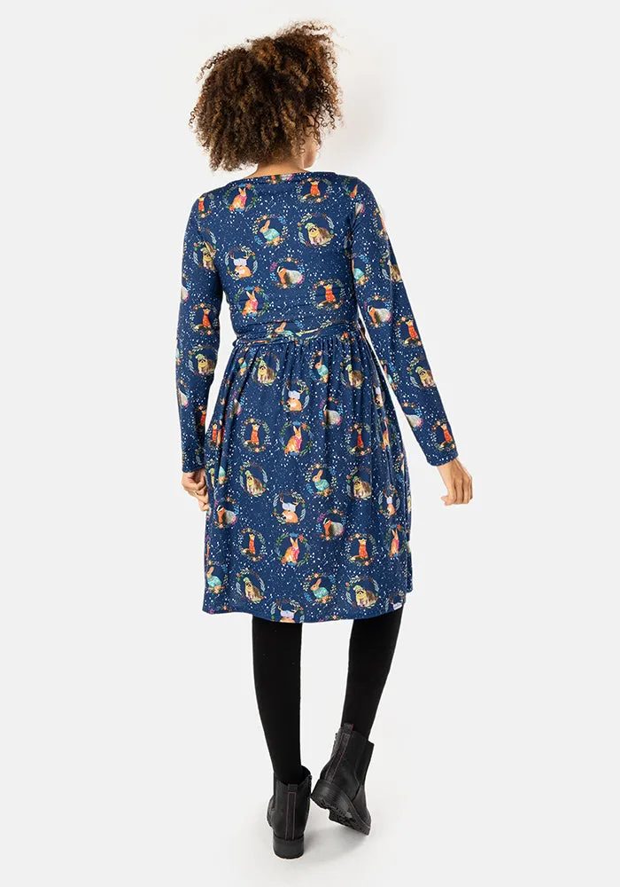 Cristobal Christmas Animals Print Dress