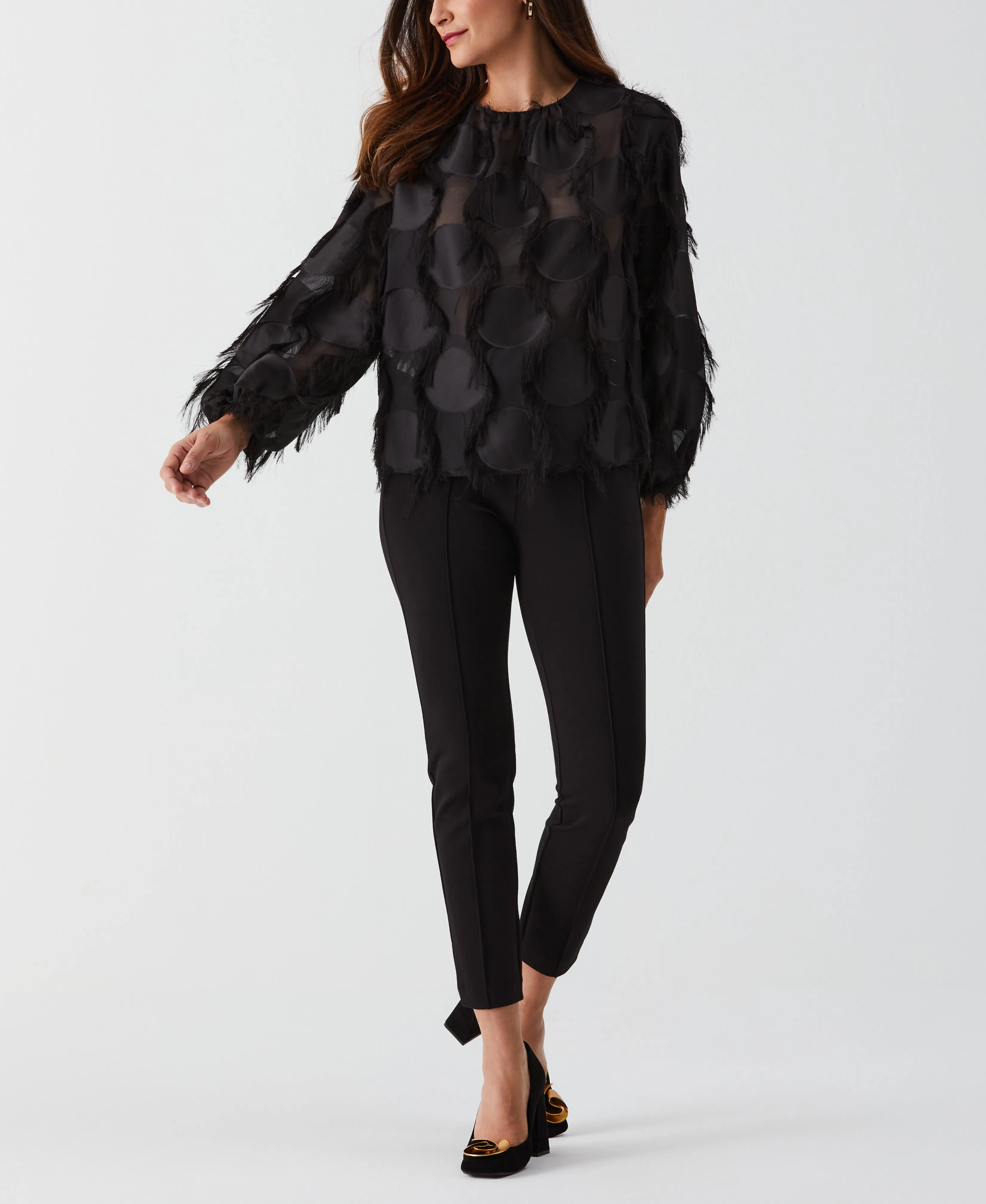 Drop Shoulder Textured Blouse