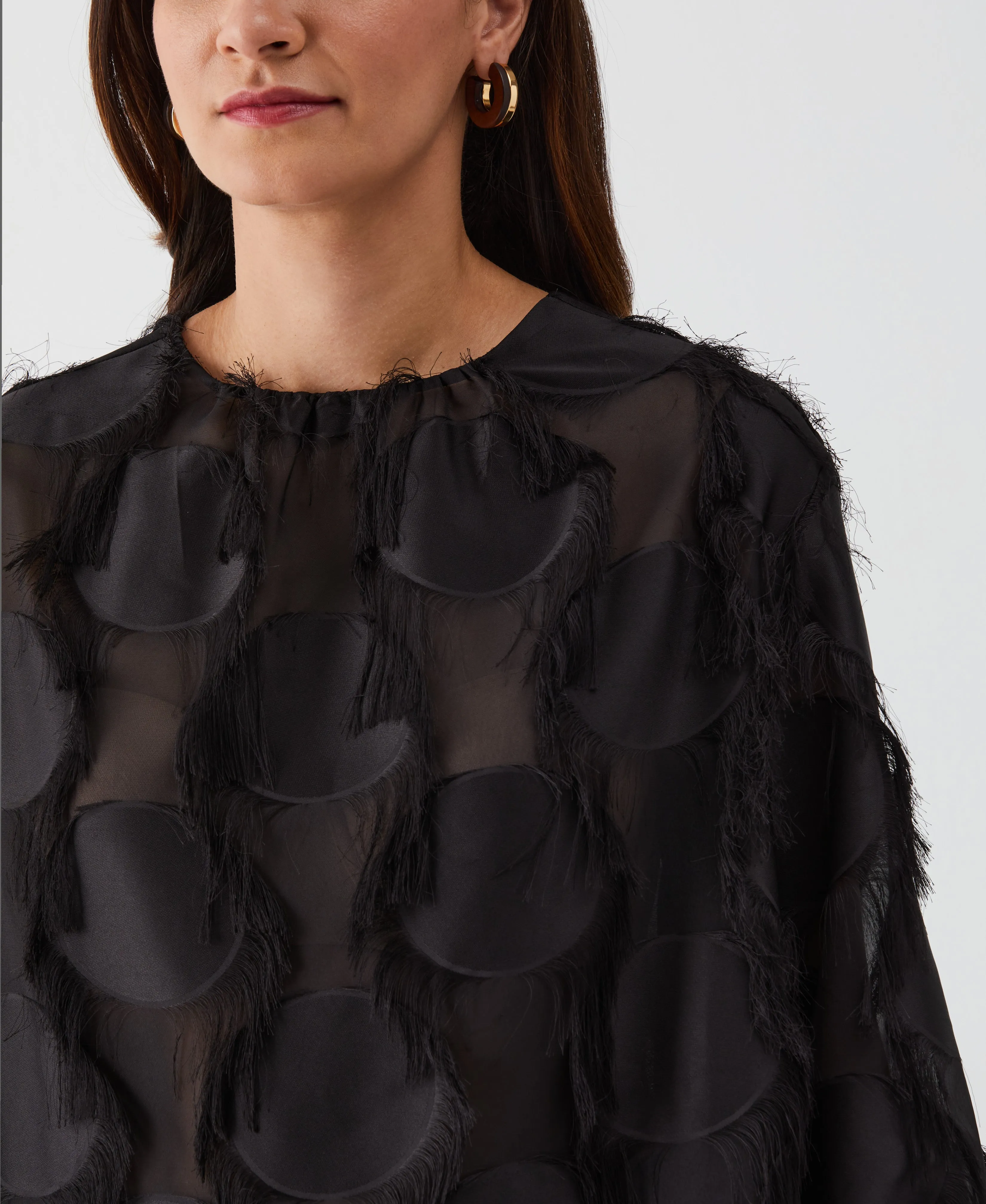 Drop Shoulder Textured Blouse