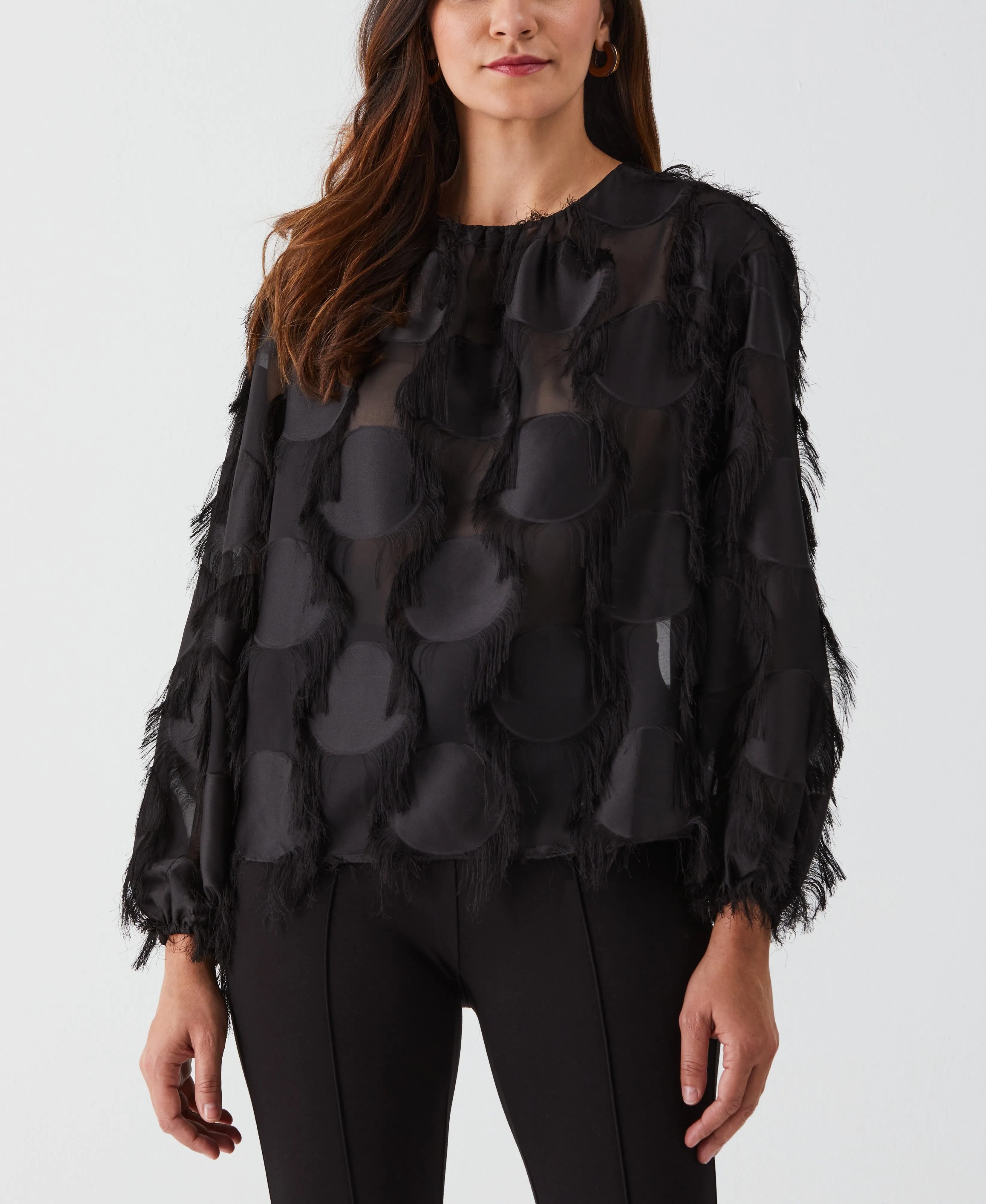 Drop Shoulder Textured Blouse