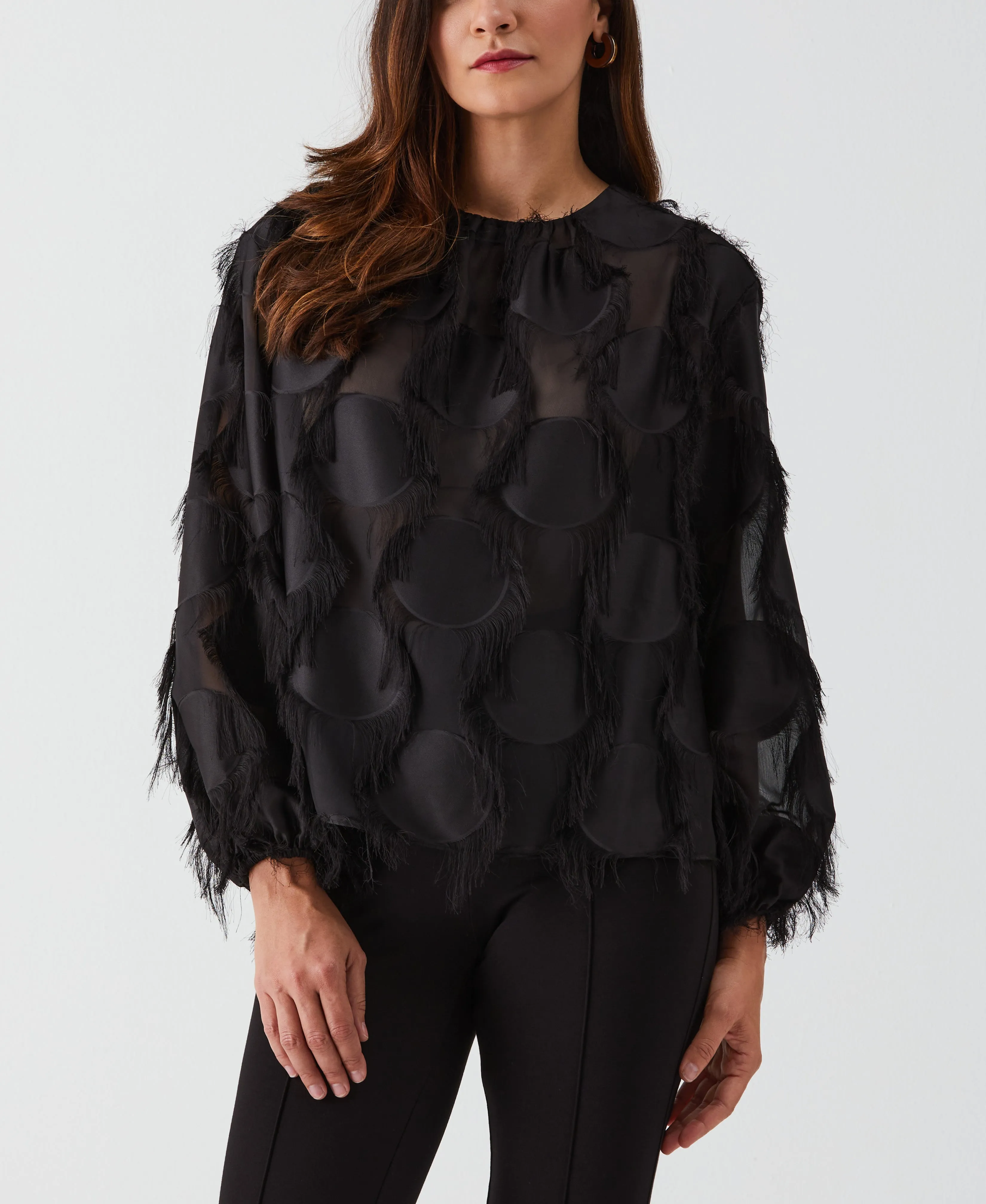 Drop Shoulder Textured Blouse