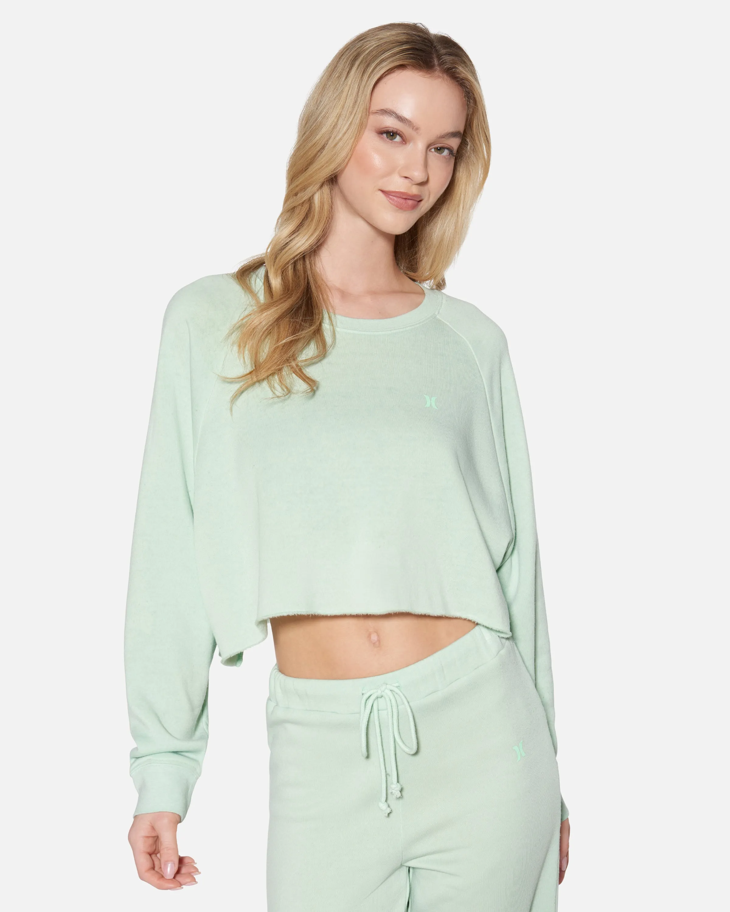 Essential Burnout Fleece Crop Crewneck