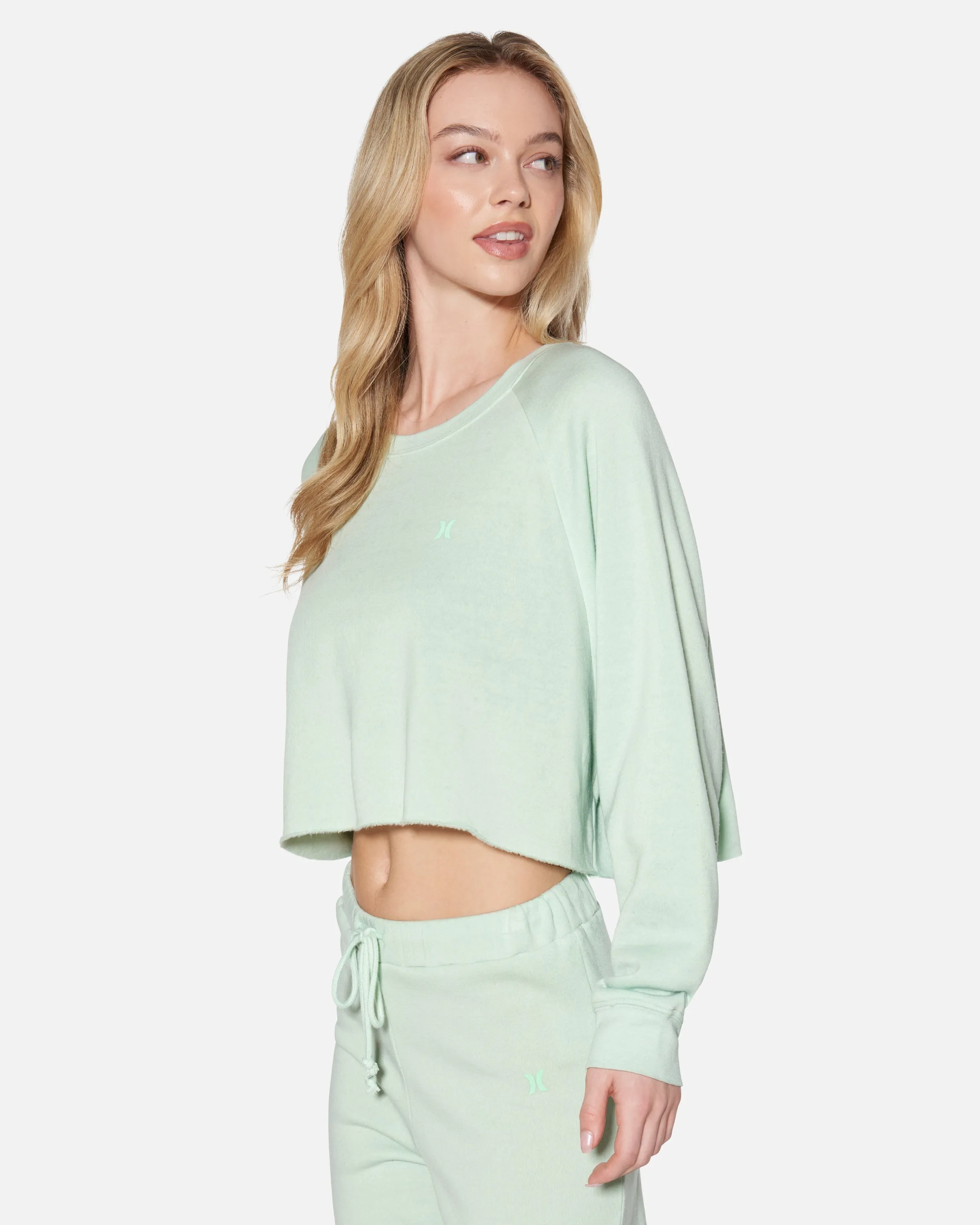 Essential Burnout Fleece Crop Crewneck