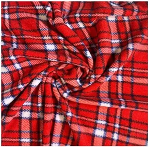 Fleece Fabric By The Yard | Plaid Red