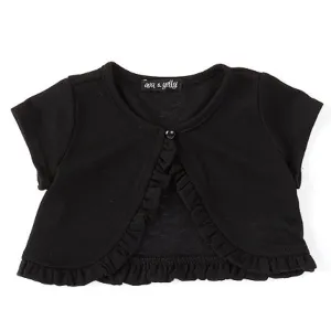 Girls Cap Sleeve Ruffle Cardigan