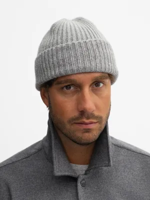 Grey Cashmere Beanie