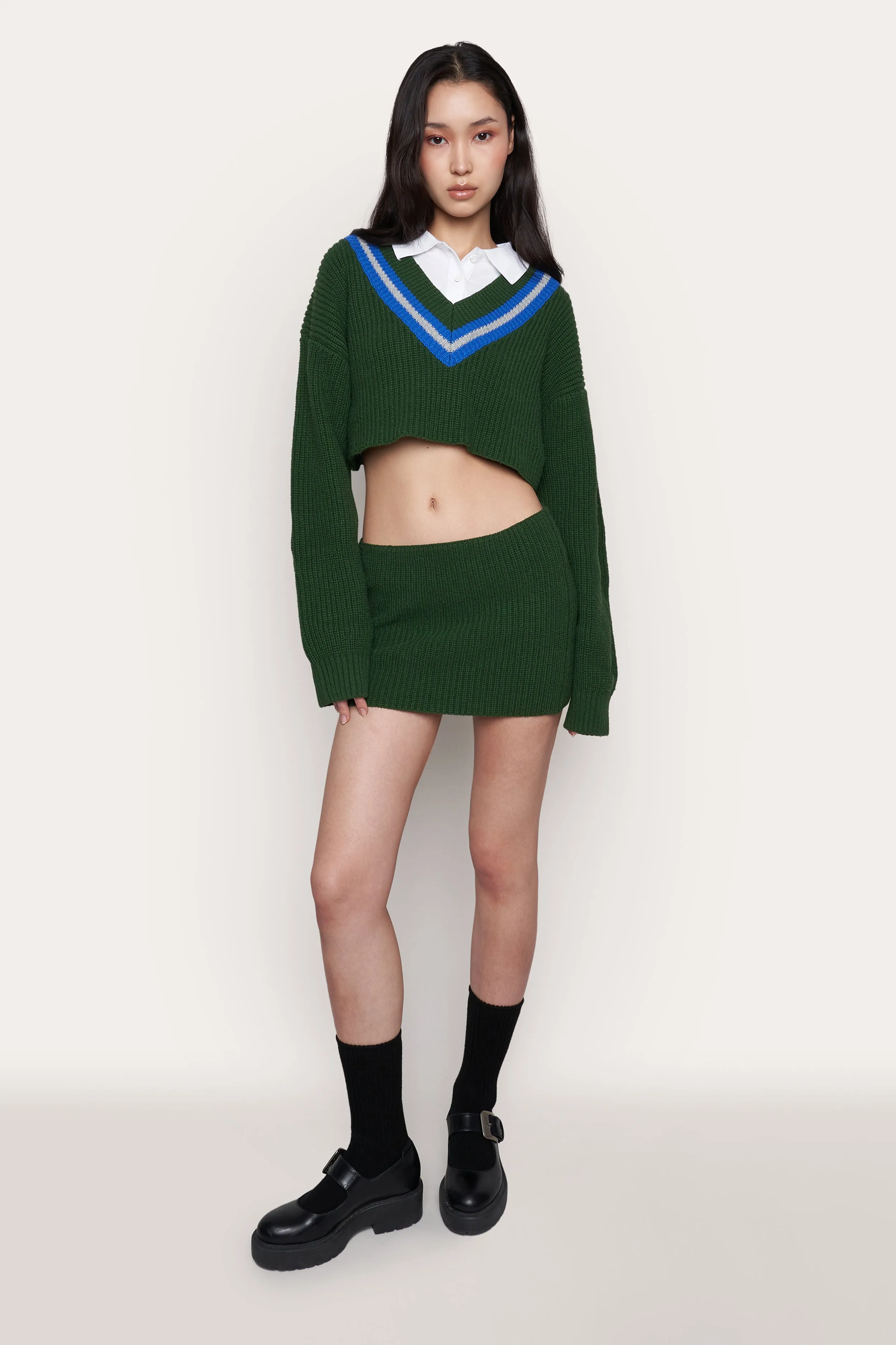 Guizio X Champion Rib Knit Mini Skirt