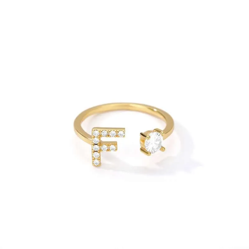 Initial A-Z Letter Rings For Women