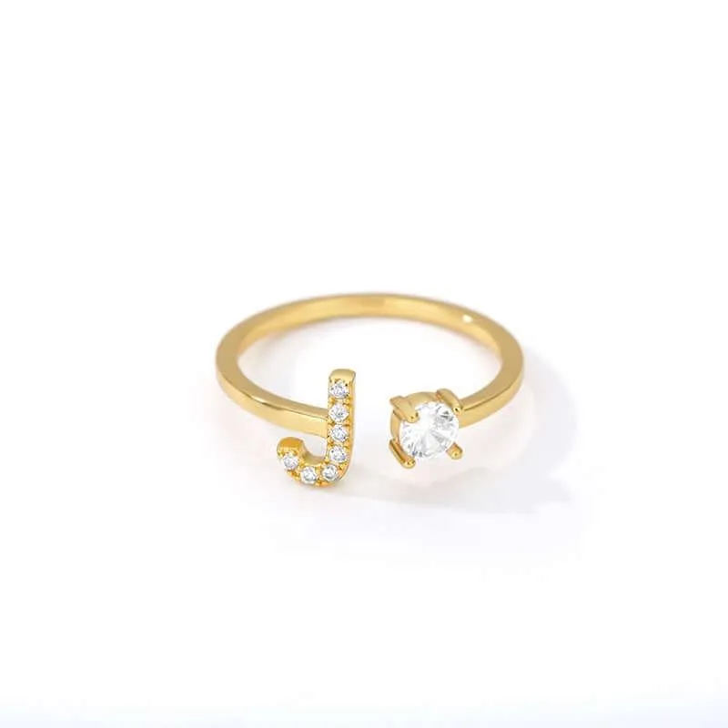 Initial A-Z Letter Rings For Women