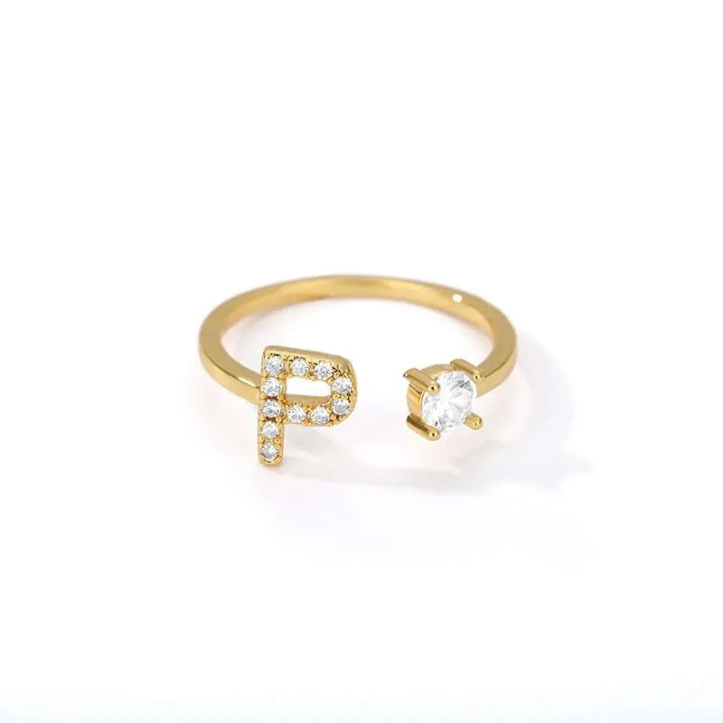 Initial A-Z Letter Rings For Women