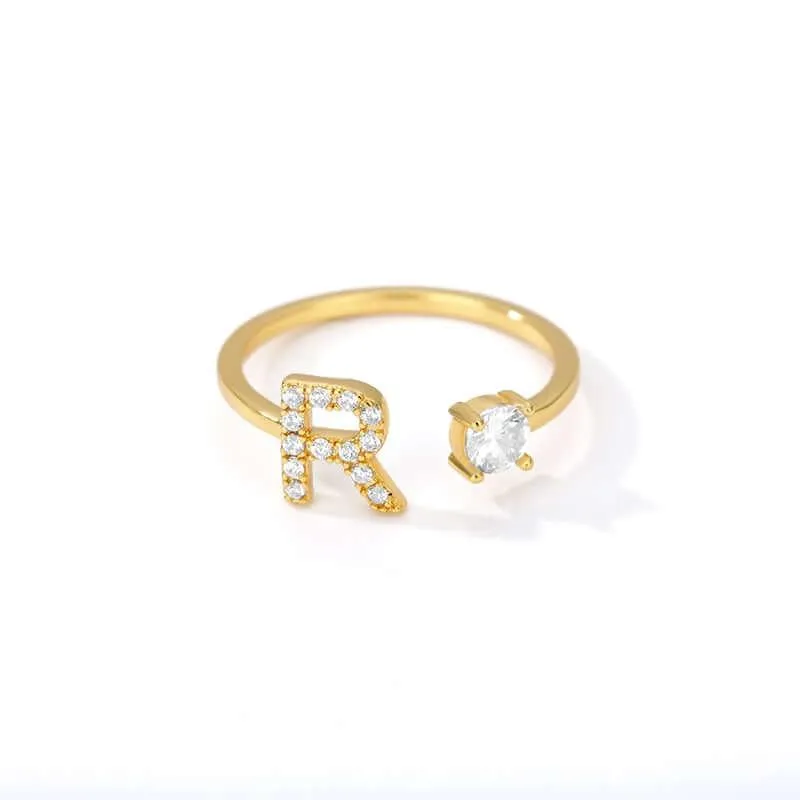 Initial A-Z Letter Rings For Women