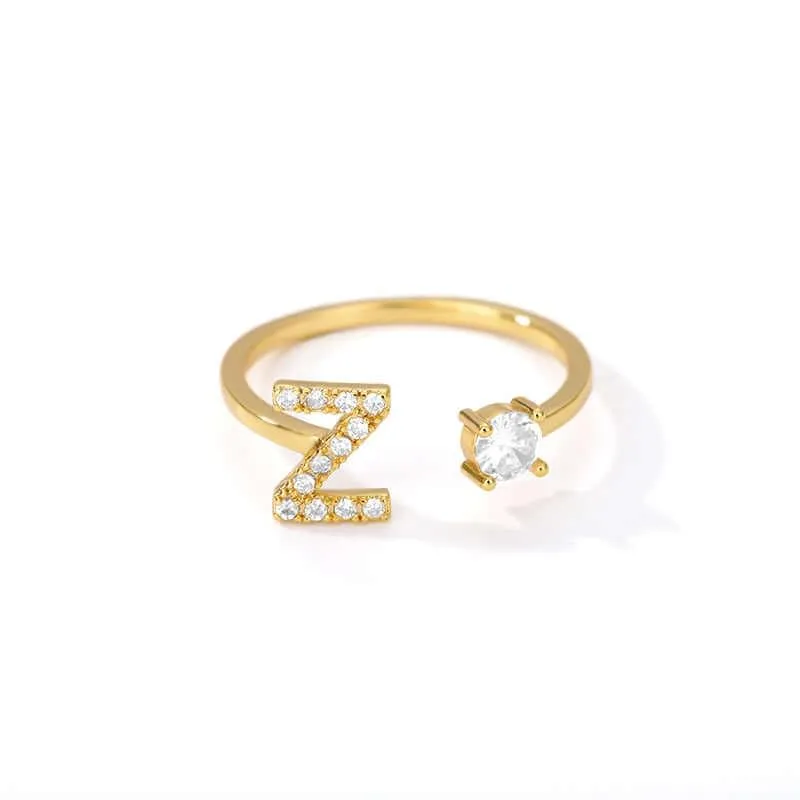 Initial A-Z Letter Rings For Women