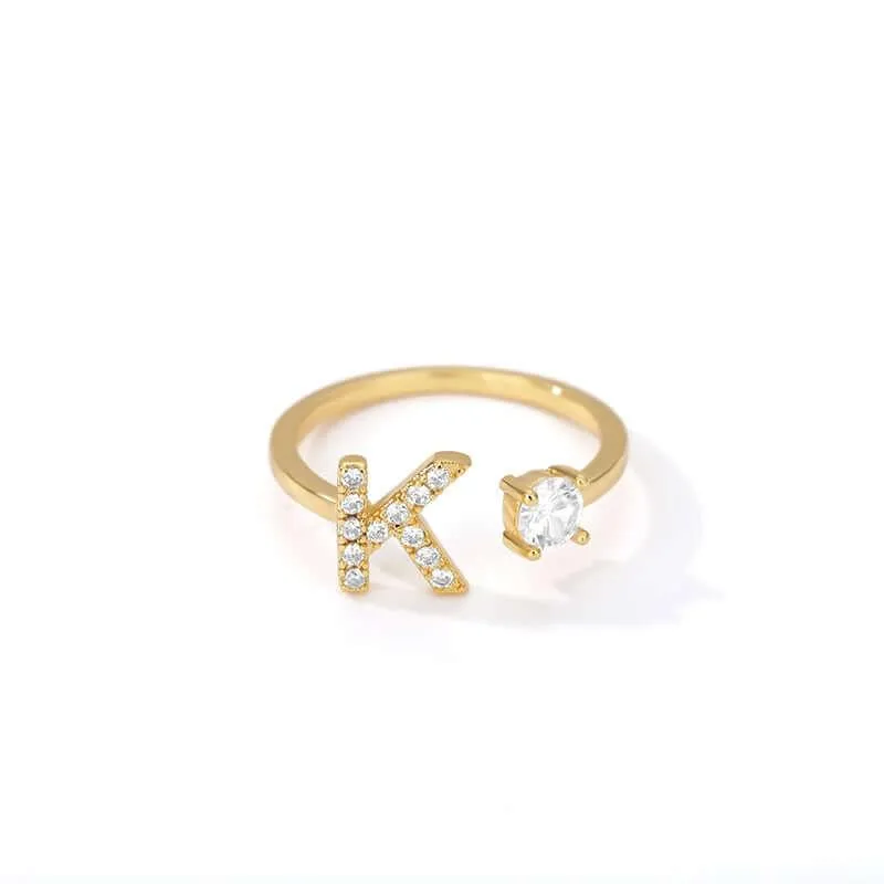 Initial A-Z Letter Rings For Women