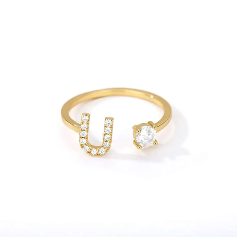 Initial A-Z Letter Rings For Women