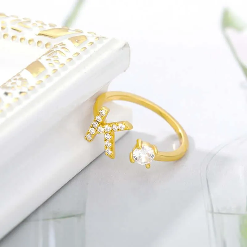 Initial A-Z Letter Rings For Women