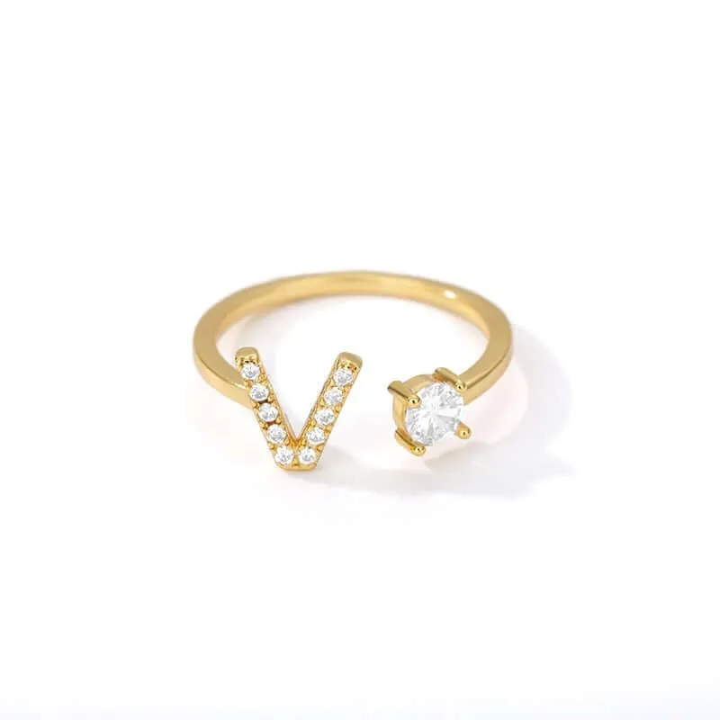 Initial A-Z Letter Rings For Women