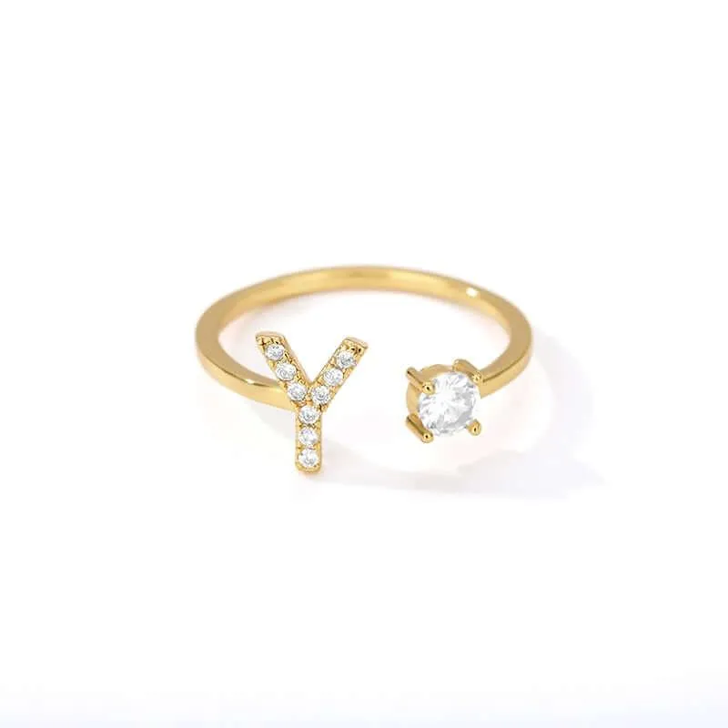 Initial A-Z Letter Rings For Women