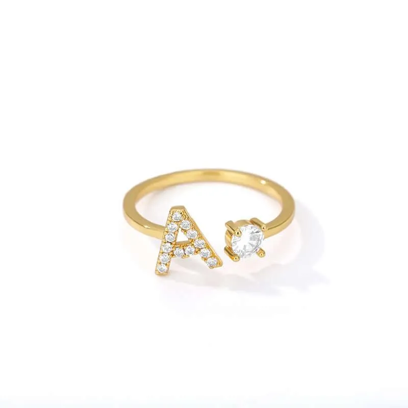 Initial A-Z Letter Rings For Women