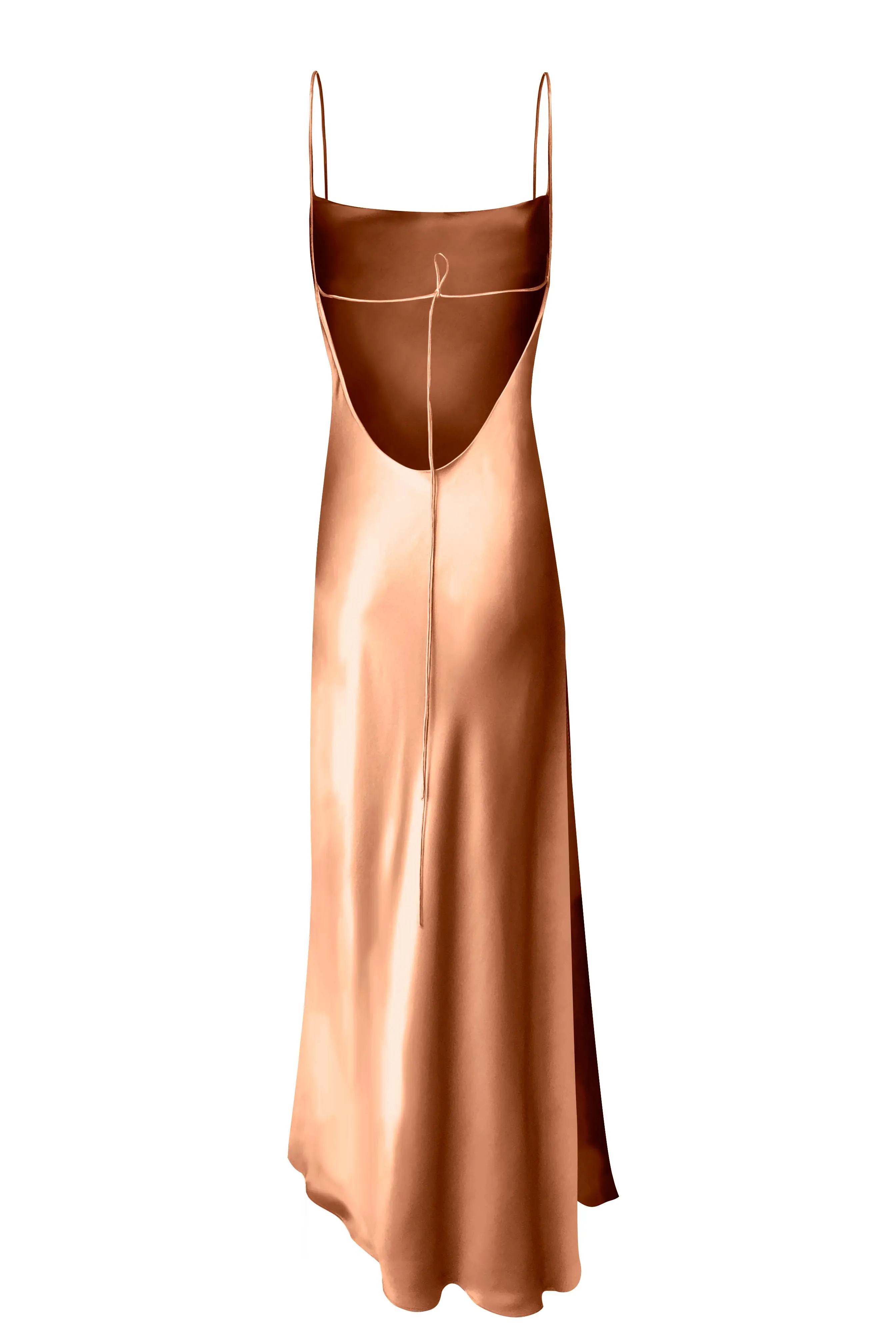 Juno Front Slit Slip Dress - Terracotta