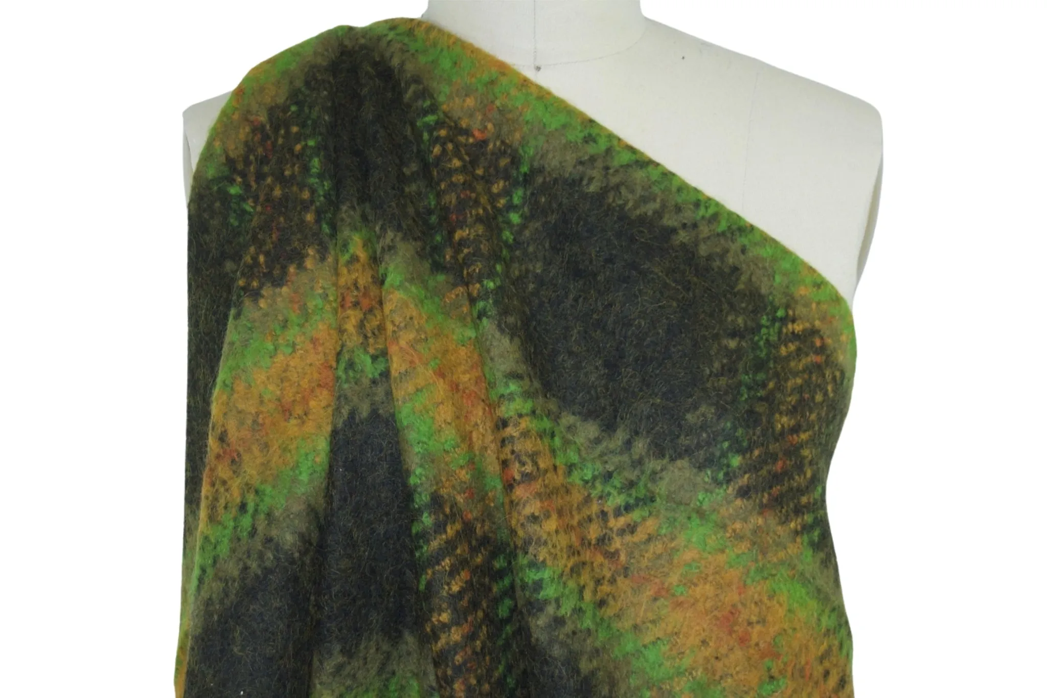 K@rl L@gerfeld Bold Plaid Mohair Coating - Green Tones