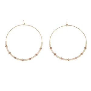 Large Crystal Hoops - PINK