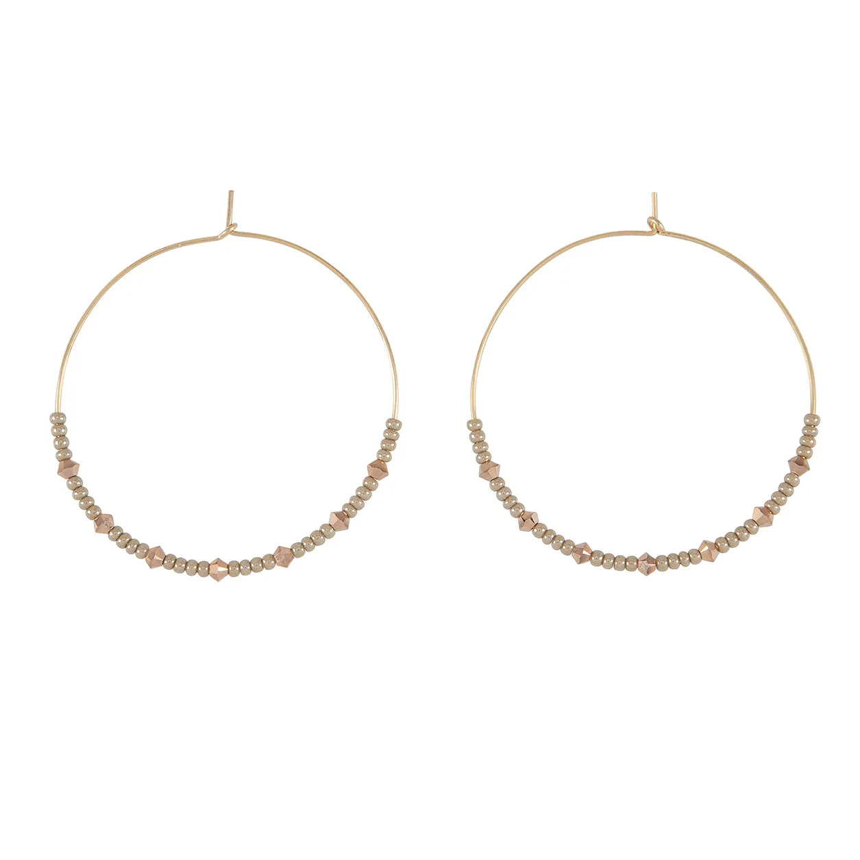 Large Crystal Hoops - TAUPE