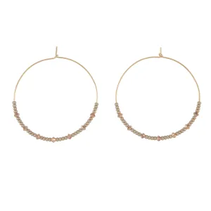 Large Crystal Hoops - TAUPE