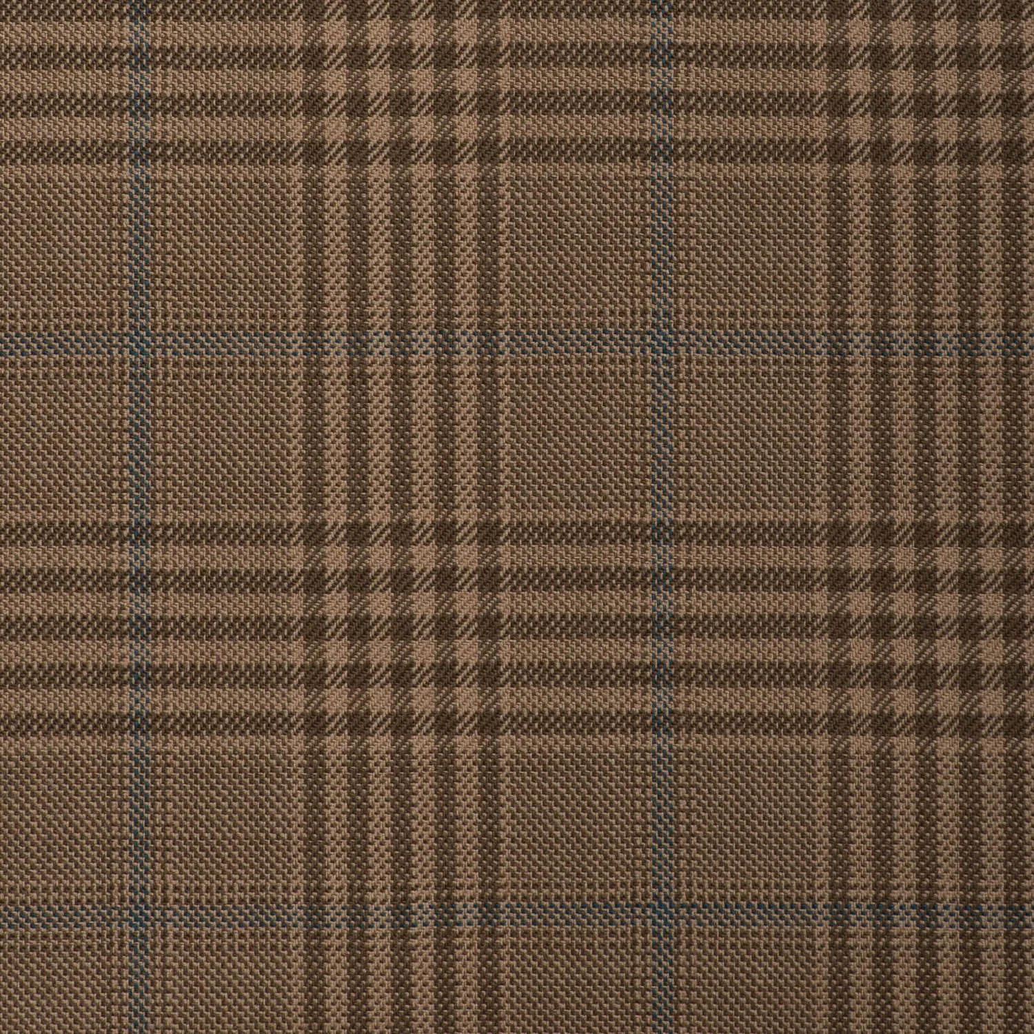 Light Brown With Blue Overcheck Onyx Super 100's Luxury Jacketing And Suiting's