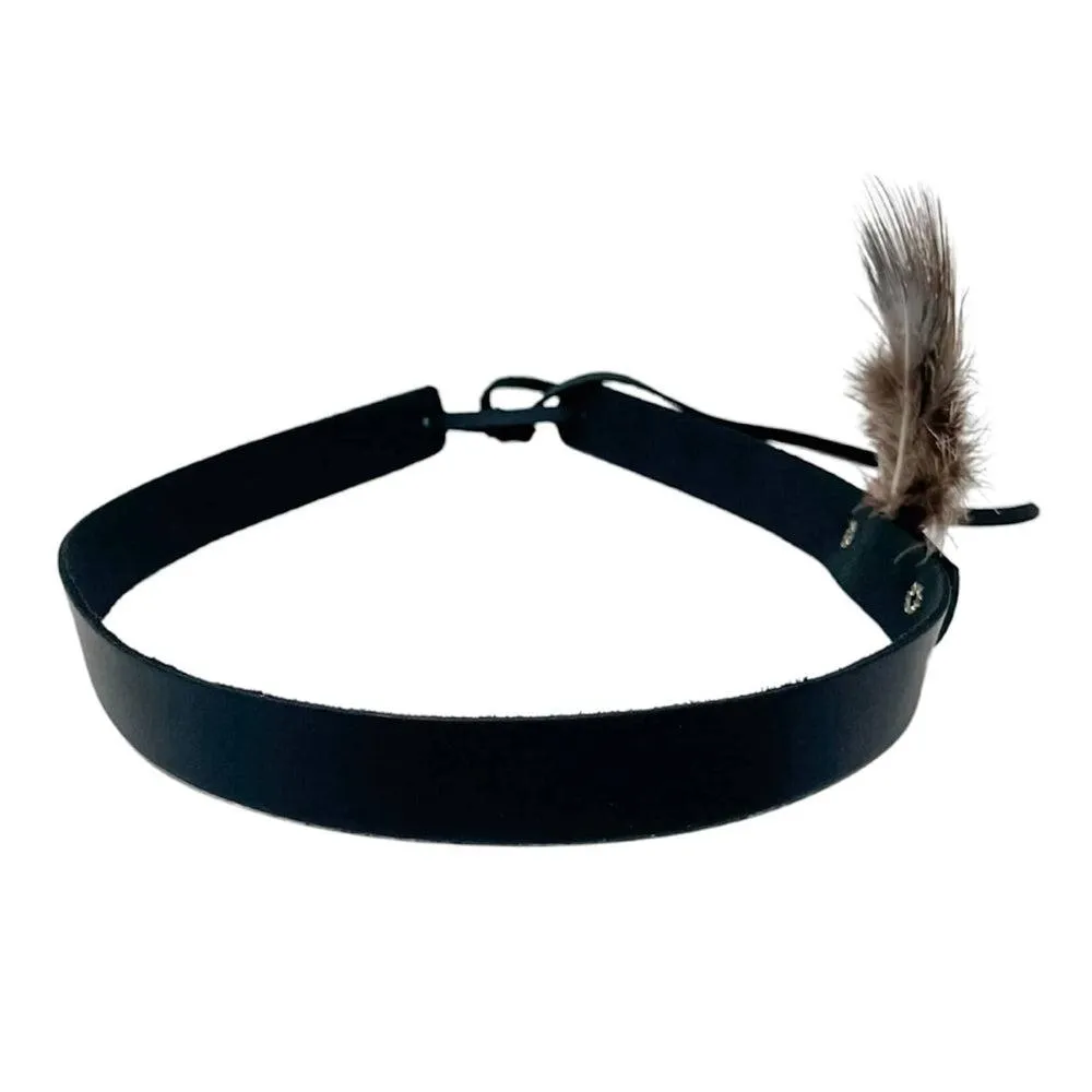 LT | Leather Hat Band with Hat Feather