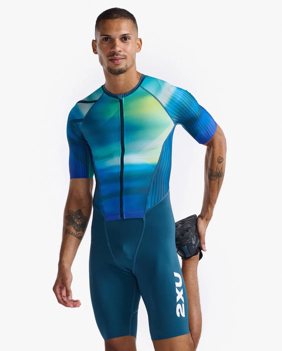 Men's Aero Sleeved Trisuit - Spring Green / Majol