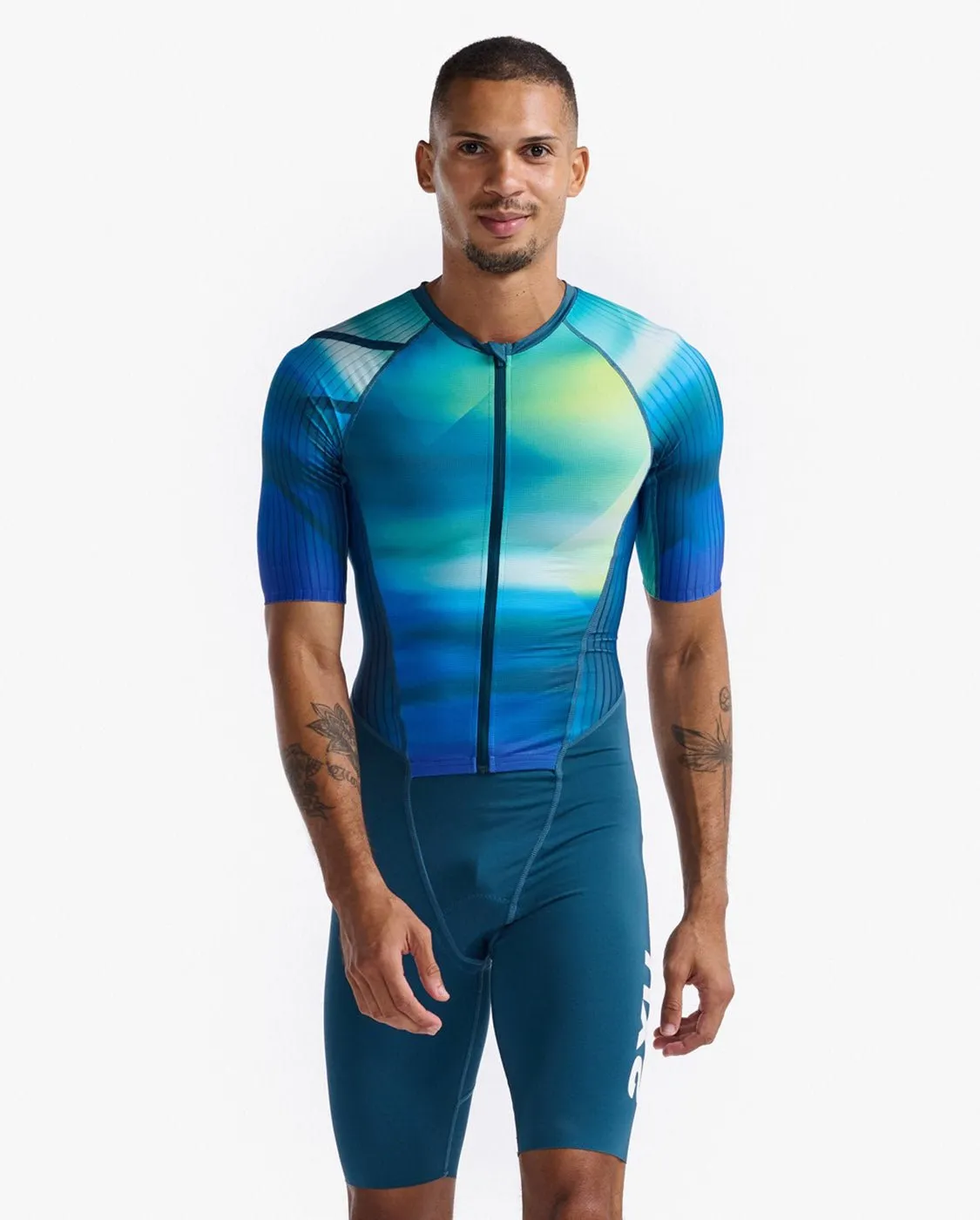 Men's Aero Sleeved Trisuit - Spring Green / Majol