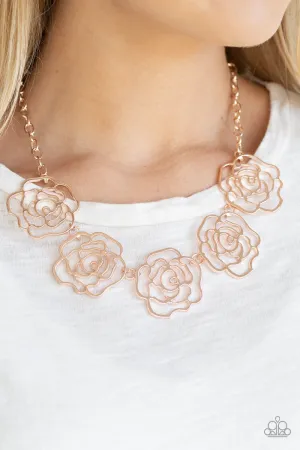 Open Door Jewelry - Budding Beauty - Rose Gold Necklace - Paparazzi Accessories