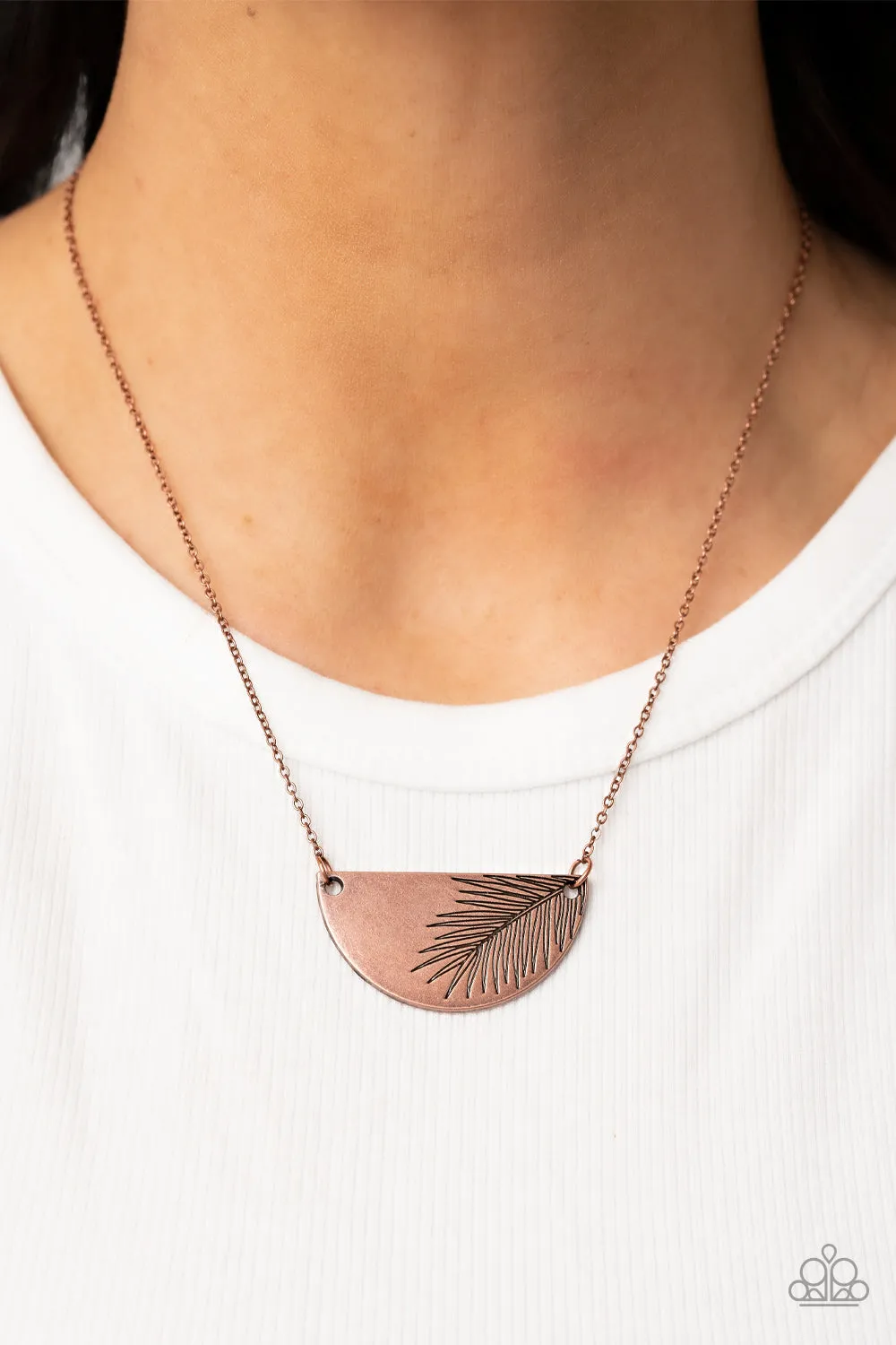 Open Door Jewelry - Cool, PALM, and Collected - Copper Necklace - Paparazzi Accessories