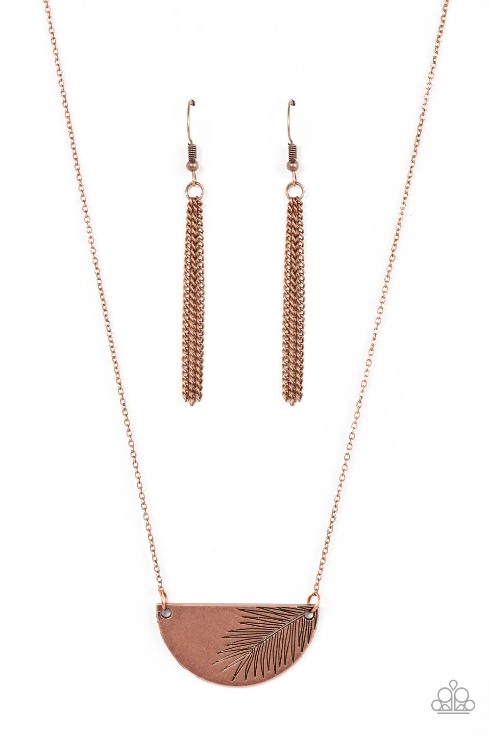 Open Door Jewelry - Cool, PALM, and Collected - Copper Necklace - Paparazzi Accessories