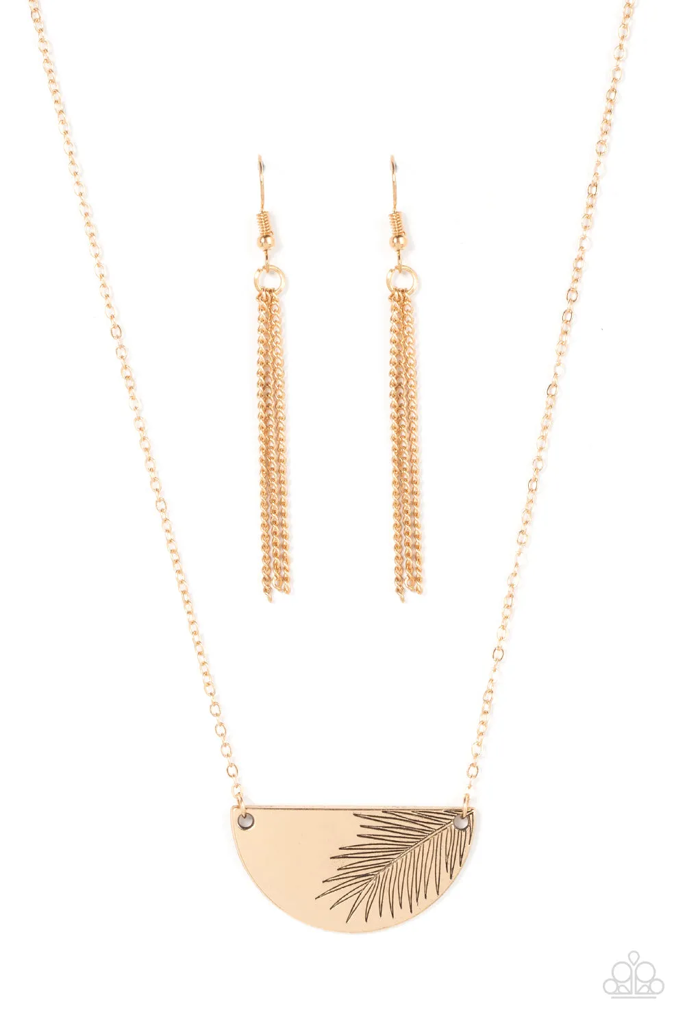 Open Door Jewelry - Cool, PALM, and Collected - Gold Necklace - Paparazzi Accessories