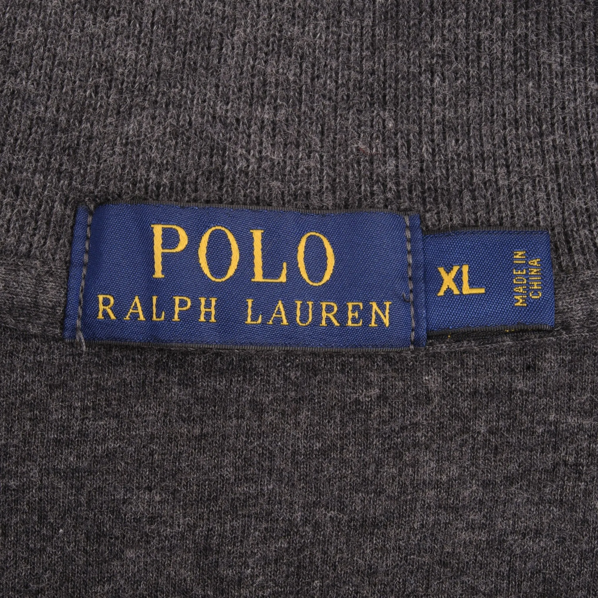 POLO RALPH LAUREN DARK GREY QUARTER 1/4 ZIP SWEATER SIZE XL