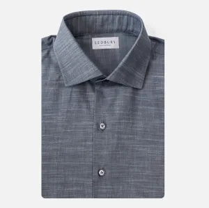 The Albini Slate Blue Heather Milo Custom Shirt