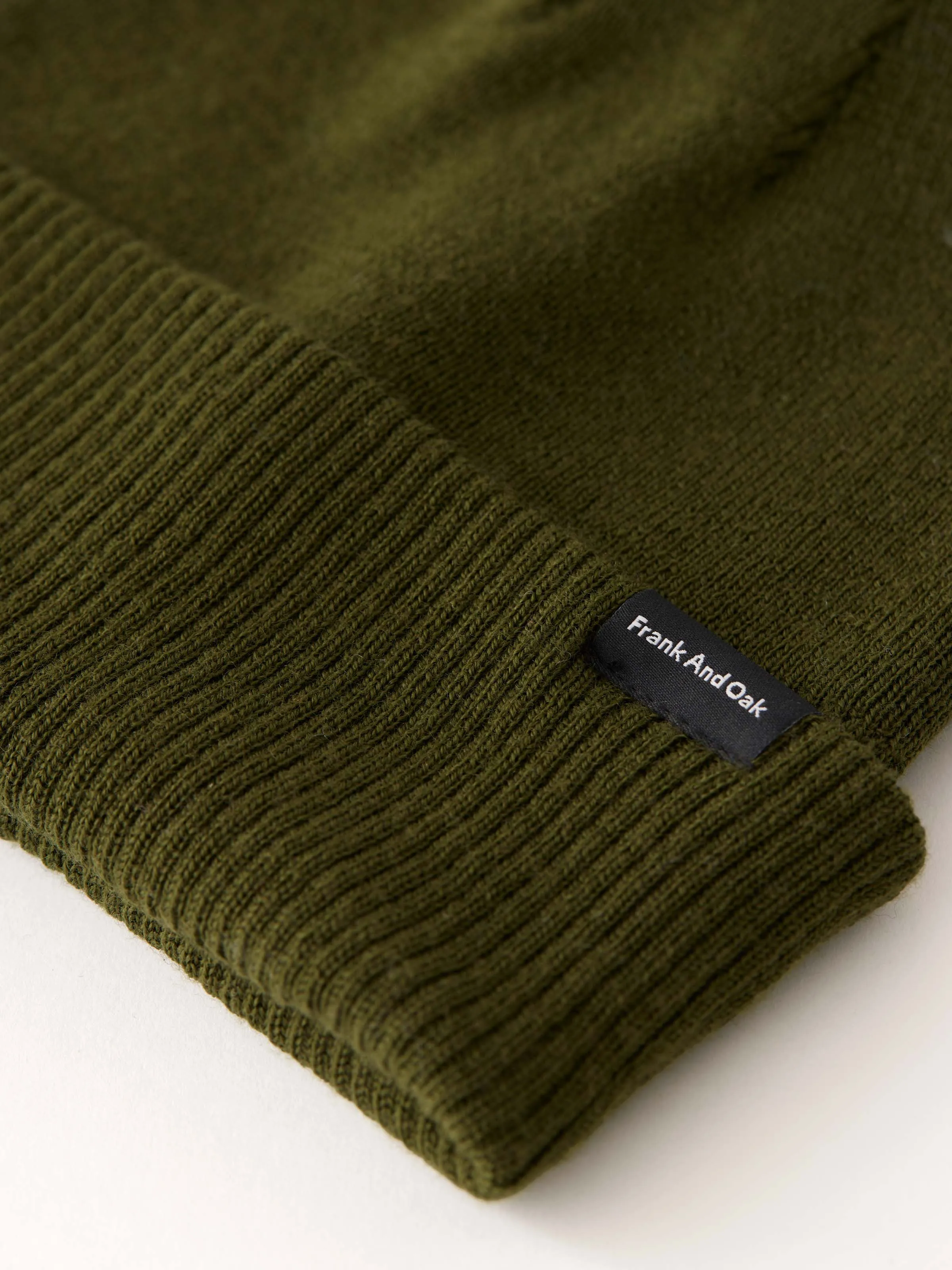 The Merino Wool Beanie in Dark Olive