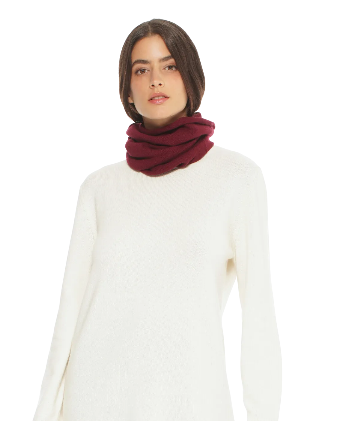 Women's Pure Cashmere Collar Scarf Bordeaux